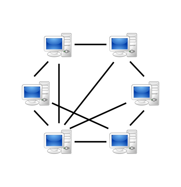 Peer-to-peer network design, used with torrents