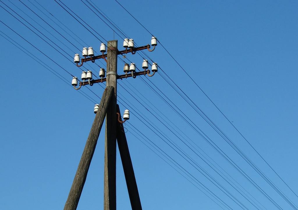 Phone lines on pole